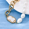 304 Stainless Steel Oval Shell Link Bracelets BJEW-A036-11G-3