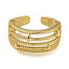 Star Brass Multi-layer Open Cuff Rings for Women RJEW-Z050-07G-2