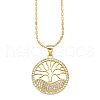 Brass Micro Pave Cubic Zirconia Pendant Nrcklaces PW-WG36503-02-1