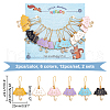 Alloy Enamel Cat Umbrella Pendant Locking Stitch Markers HJEW-PH01882-2