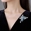 Butterfly Alloy Rhinestone Brooches for Backpack Clothes PW-WGFD049-01-2