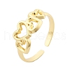 Brass Cuff Rings for Women RJEW-B119-04G-4
