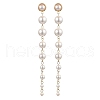 2 Pairs Shell Pearl Tassel Stud Earrings for Women EJEW-JE06195-3