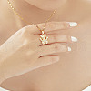 Brass Clear Cubic Zirconia Cute Romantic Cartoon Bear Pendant Necklaces for Holidays QG0958-4