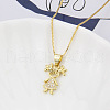 Brass Micro Pave Clear Cubic Zirconia Girl Pendant Necklaces FS-WGEEEEA-06-1