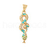 Brass Micro Pave Cubic Zirconia Enamel Pendants KK-D354-04G-D-1