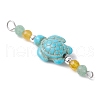 Summer Beach Dyed Synthetic Turquoise Connector Charms PALLOY-JF03747-01-4