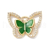 Rack Plating Brass Micro Pave Clear Cubic Zirconia Pendants KK-A224-13G-01-1