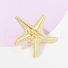 Ocean Theme Brass Cuff Rings RJEW-C135-01G-18-1