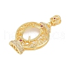 Brass Micro Pave Cubic Zirconia Pendant Cabochon Settings KK-U026-05G-2