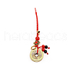 Brass Coins Pendant Decorations KEYC-WH0030-01A-1