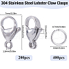 SOFPLATE 304 Stainless Steel Lobster Claw Clasps STAS-SP0001-74B-2
