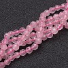 Natural Rose Quartz Beads Strands X-G-G099-F4mm-15-1
