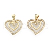 Brass Micro Pave Clear Cubic Zirconia Pendants KK-G431-07G-2