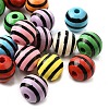 Printed Schima Wood Beads WOOD-L022-03B-01-1
