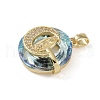 Brass Cubic Zirconia with Glass Pendents KK-Q815-11G-2