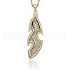 Antique Silver Alloy Enamel Leaf Pendants PALLOY-J207-03AS-2