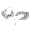 Non-Tarnish 304 Stainless Steel Hollow Rhombus Hoop Earrings EJEW-P248-05P-3
