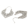 304 Stainless Steel Hollow Rhombus Hoop Earrings EJEW-P248-05P-3