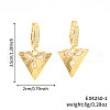 Elegant Brass Clear Cubic Zirconia Triangle Hoop Earrings TA2426-1-3