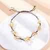 Adjustable Natural Yellow Quartz Braided Bead Bracelets for Women BJEW-U035-02J-1