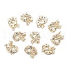 Brass Micro Colorful Cubic Zirconia Pendants ZIRC-F120-051G-4