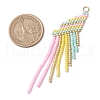 Glass Seed Beaded Tassels Pendants PALLOY-MZ00659-02-2