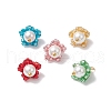 20Pcs Cylinder Seed Beaded Flower Pendants PALLOY-MZ00704-2