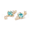 Brass Micro Pave Clear Cubic Zirconia Pendants ZIRC-P100-04G-3