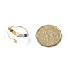 Natural Mixed Gemstone Braided Beaded Chakra Open Cuff Ring X-RJEW-JR00548-8