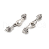 Rack Plating Brass Micro Pave Clear Cubic Zirconia Fold Over Clasps KK-S384-15P-2