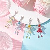 Glass & Acrylic Flower Angel Pendant Decorations HJEW-JM03329-01-1