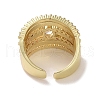 Brass Micro Pave Cubic Zirconia Open Cuff Ring RJEW-K256-57G-3