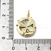 Brass Micro Pave Clear Cubic Zirconia with Natural Paua Shell Pendants KK-G525-15G-3