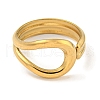 Ion Plating(IP) 304 Stainless Steel Open Cuff Ring for Women RJEW-A043-23G-2