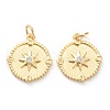Brass Micro Pave Clear Cubic Zirconia Pendants ZIRC-P200-15A-G-2