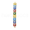 Rack Plating Brass Enamel Evil Eye Connector Charms KK-A234-021G-2