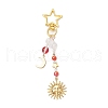 Electroplate Glass Beads with Brass Beads Rack Plating Brass Pendants and 201 Stainless Steel Pendants Opaque Acrylic Beads Decorations HJEW-JM03030-2