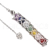 7 Chakra Round Natural Amethyst & Lapis Lazuli & Rose Quartz & Green Aventurine & Dyed Quartz & Carnelian & Synthetic Citrine Dowsing Pendulums PALLOY-JF03658-02-4