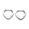 304 Stainless Steel Heart Huggie Hoop Earrings STAS-H156-15P-1