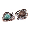 Natural Amazonite Peach Love Heart Pendants G-G158-01-11-2