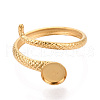 Snake 304 Stainless Steel Cuff Ring Components STAS-T066-05G-2