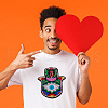 HOBBIESAY 6Pcs 6 Style Hamsa Hand/Heart with Evil Eye Computerized Embroidery Cloth Iron on Sequins Patches DIY-HY0001-50-6