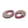 Opaque Resin & Walnut Wood Pendants RESI-T035-37A-3