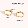 Vintage Stainless Steel White Enamel Rectangle Stud Earrings for Women PC2177-5-1