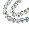 Electroplate Transparent Glass Beads Strands EGLA-N002-15-B01-3