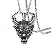 Titanium Steel Evil Skull Pendant Necklace SKUL-PW0001-134-4