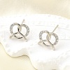 Brass Micro Pave Clear Cubic Zirconia Stud Earrings EJEW-M103-04P-2