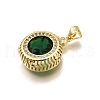 Brass Micro Pave Cubic Zirconia Pendants KK-K401-31G-3
