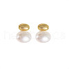 Alloy Imitation Pearl Stud Earrings FS-WGD078E-01-3
